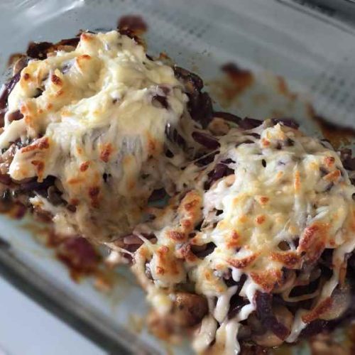 cheeseburgers with fried mushrooms and onions