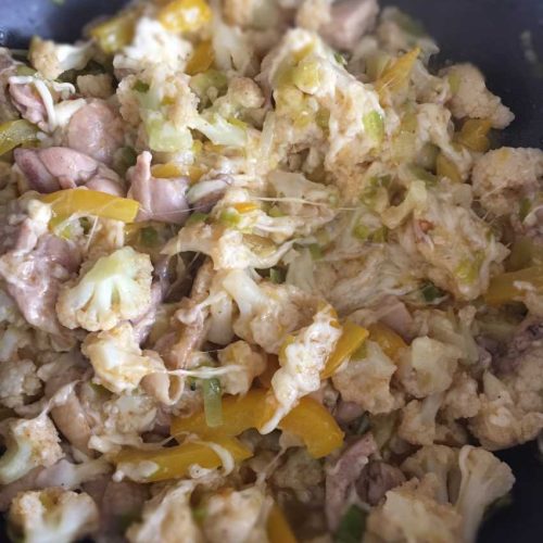 Low Carb Cheesy Cauliflower Chicken Skillet