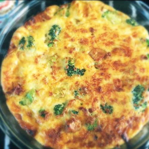 Chicken Bacon Broccoli Crustless Low Carb Quiche