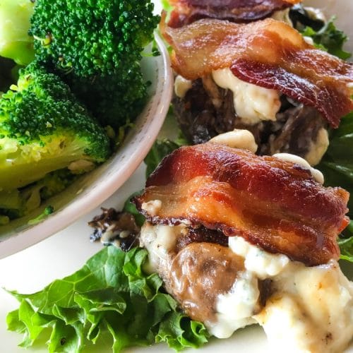 Low Carb Bacon, Blue Cheese, and Mushroom Mini Beef Sliders