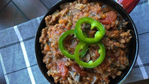 Low Carb Beef and Mushroom Chili